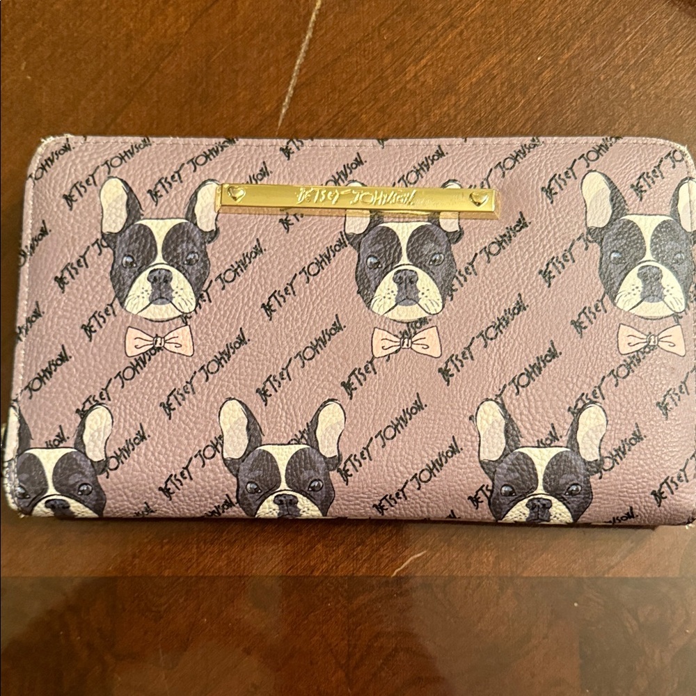 Betsey Johnson Pink Dog Pattern Wallet
